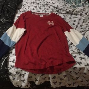 Red white and blue pink shirt